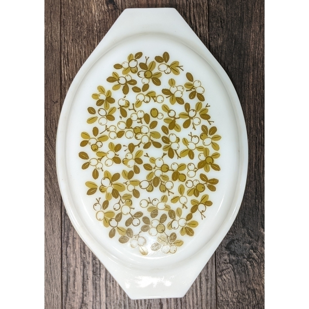 Pyrex Vintage Verde Olives Green Divided Casserole Dish With Lid MCM